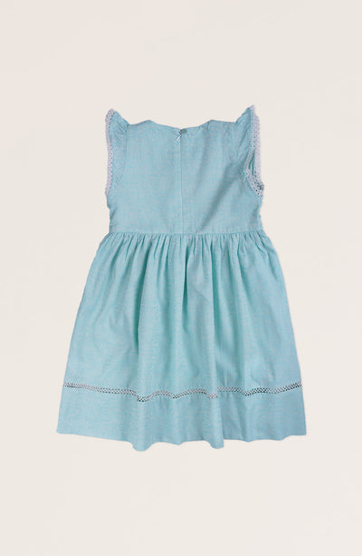 Girls Jacquard Laced Dress