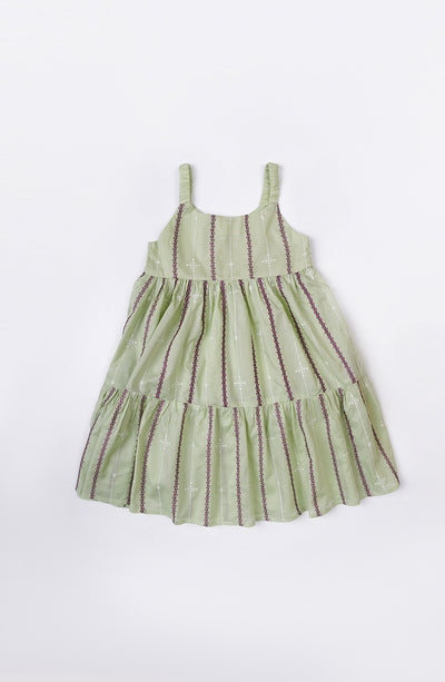 Girls Embroidered Tiered Dress