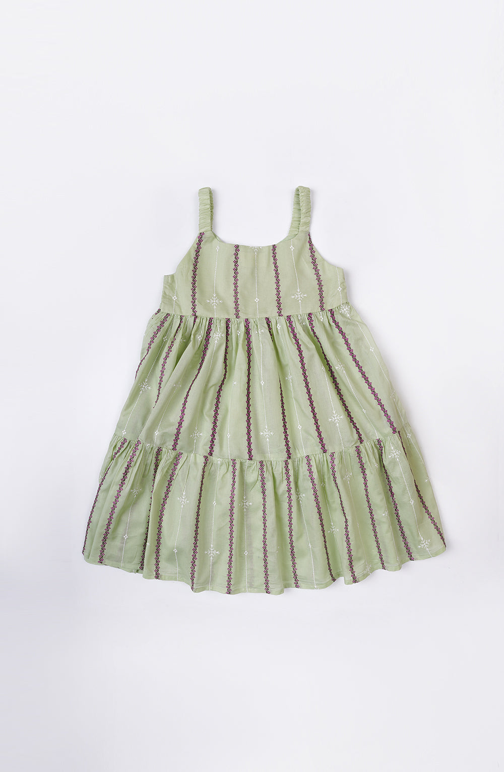 Girls Embroidered Tiered Dress
