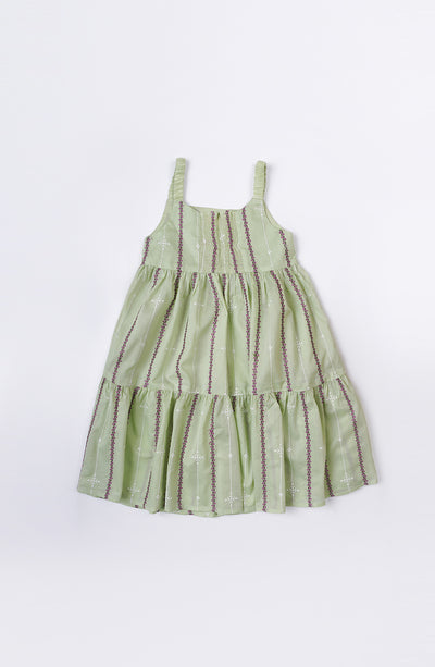 Girls Embroidered Tiered Dress