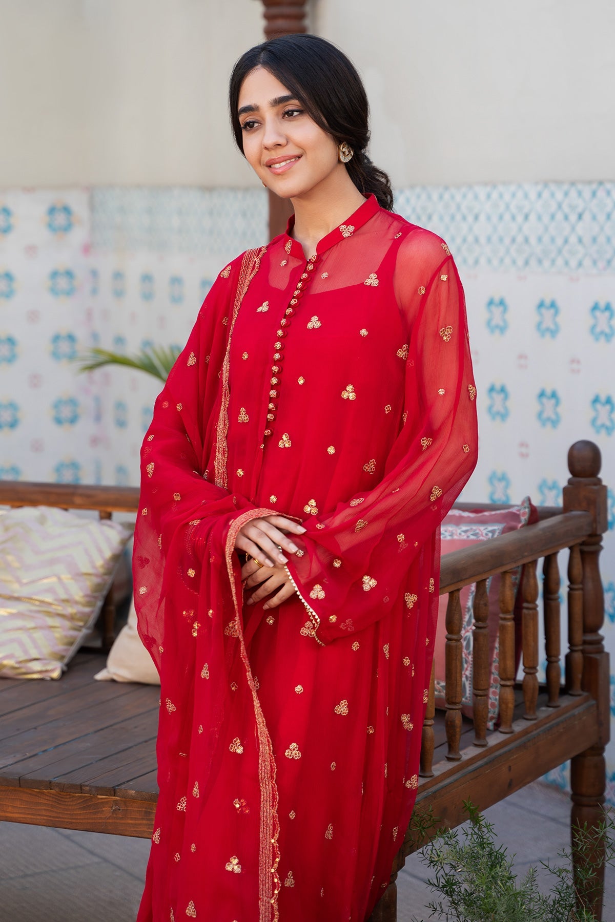 3 Piece - Embroidered Chiffon Suit - KPE24-P2906-106 - Shop Now at Kayseria