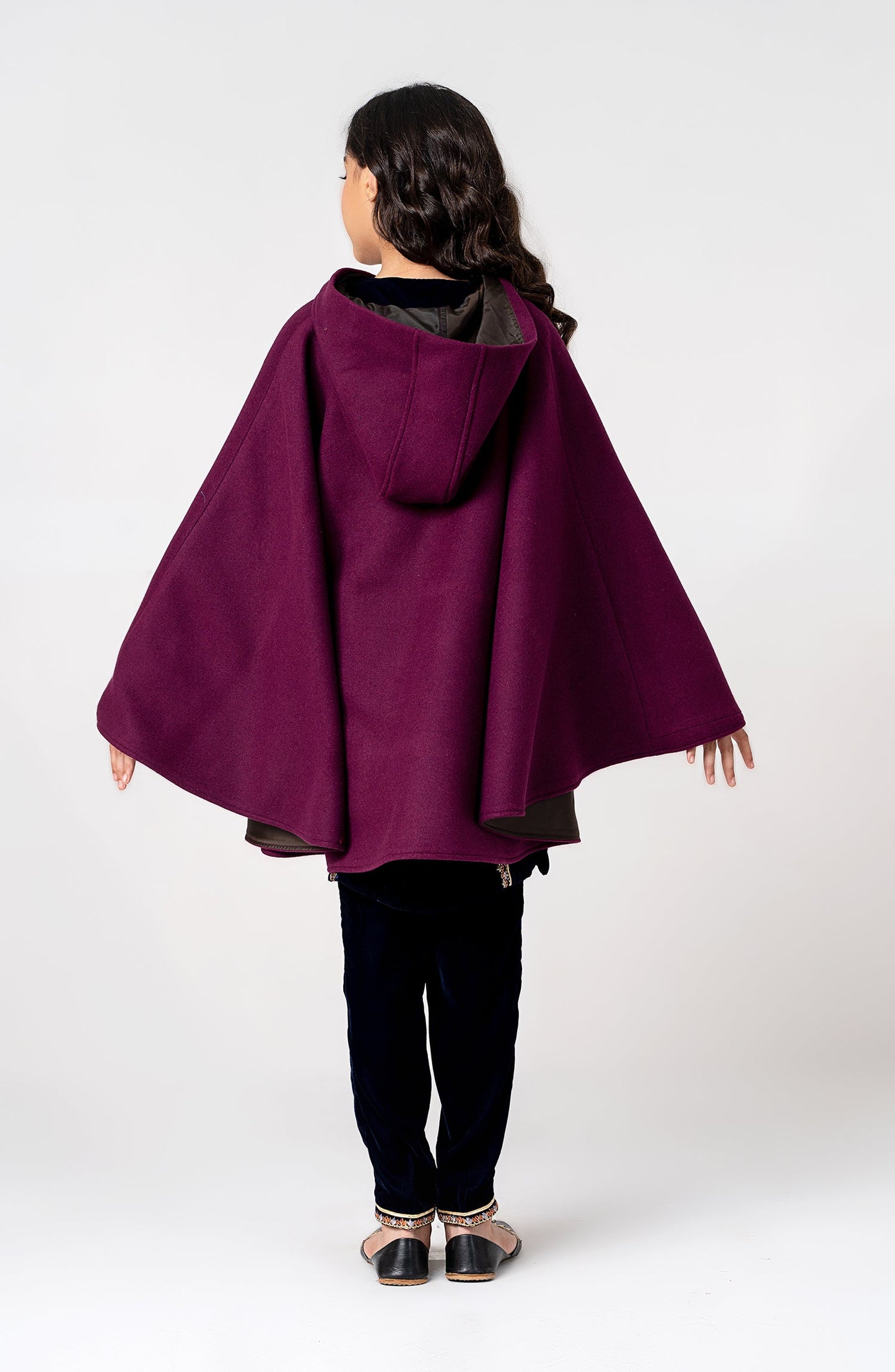 Rose Cape Coat With Hoodie