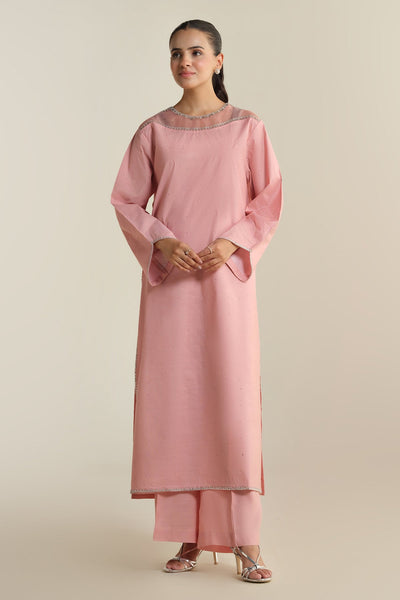 2 Piece - Embellished Raw Silk Suit - KPS25-P3503