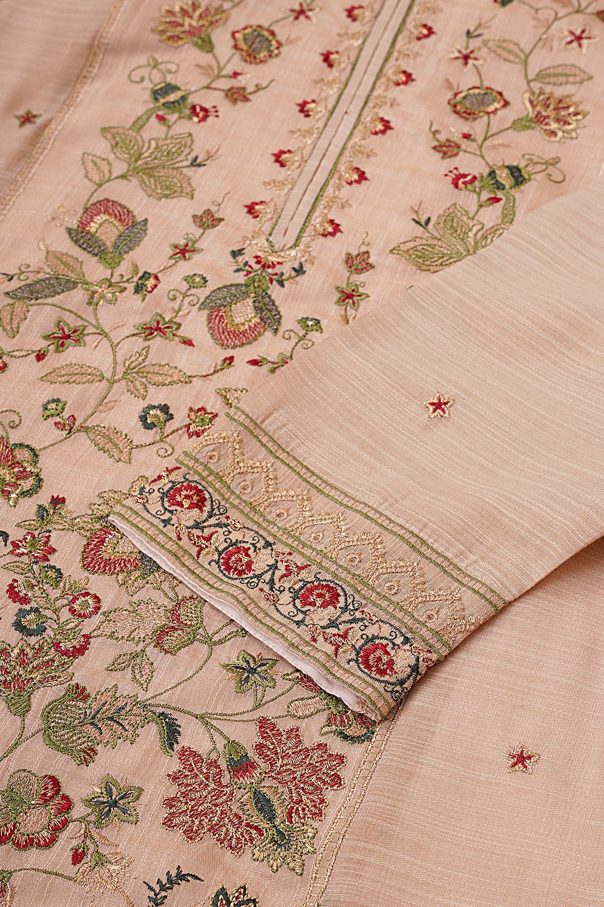 2 Piece - Embroidered Zari Slub Suit - KPW24-P3008-8
