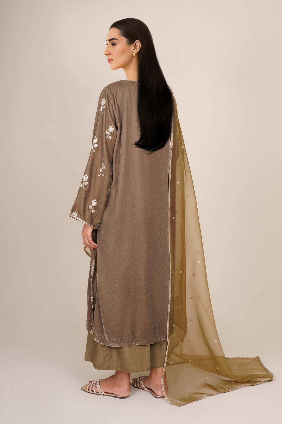 3 Piece - Embroidered Velvet Suit - KPW24-P3143-143
