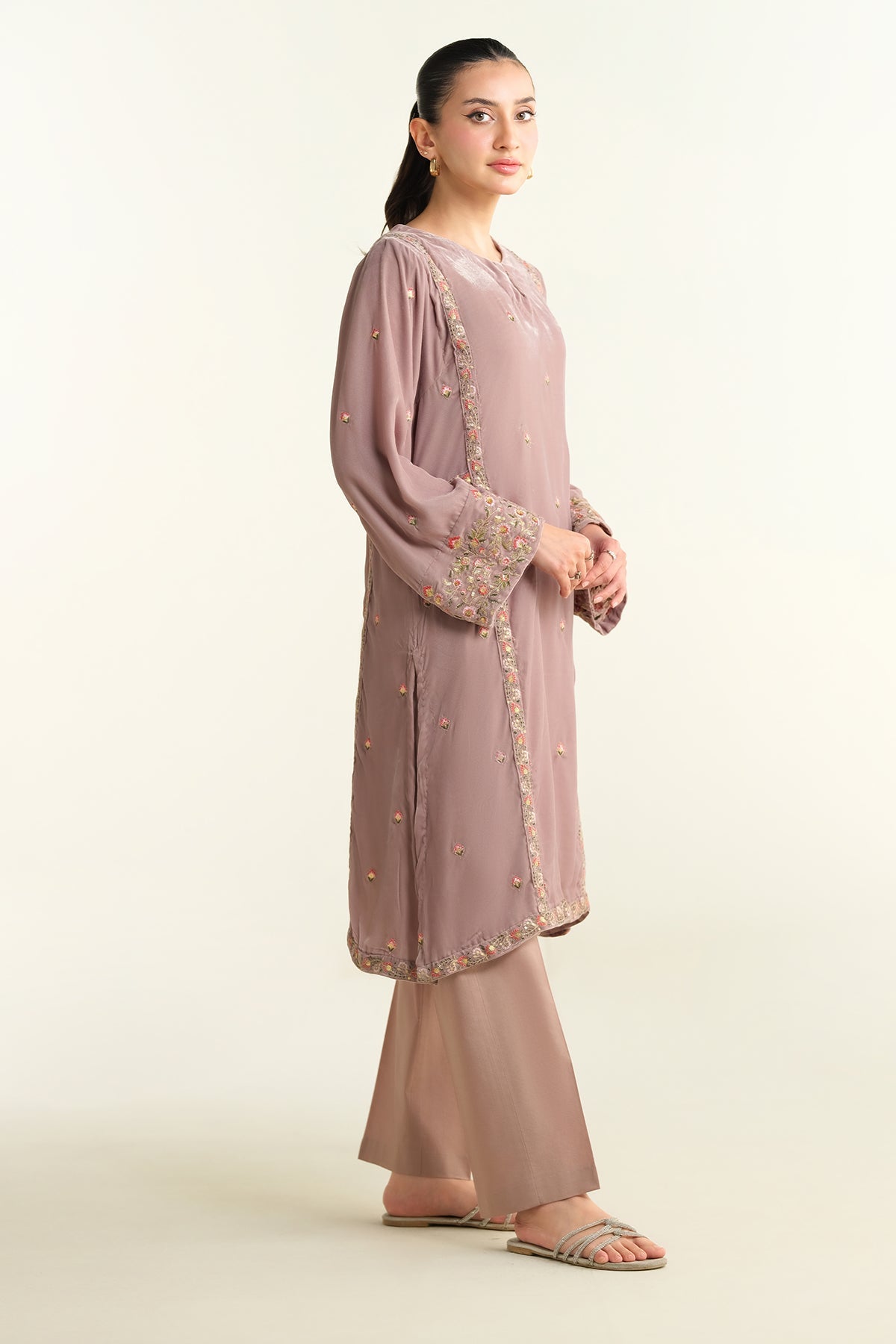 Embroidered Velvet Shirt - KPW24-P3145-145