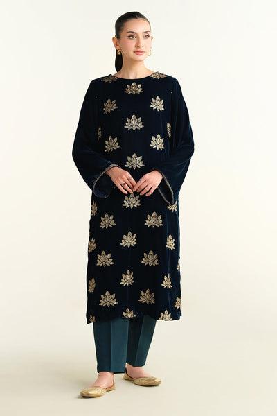 Embroidered Velvet Shirt - KPW24-P3157-157