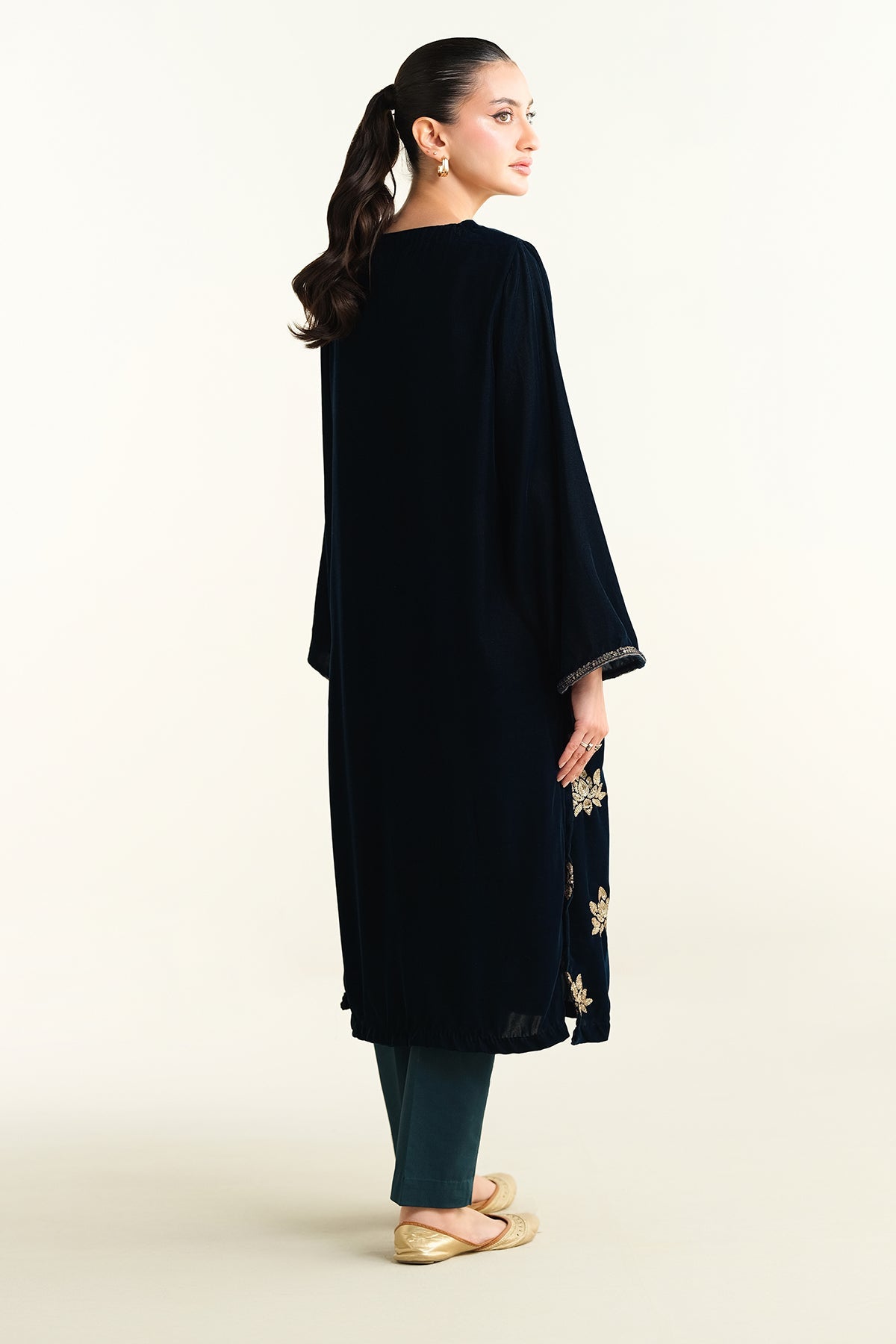 Embroidered Velvet Shirt - KPW24-P3157-157