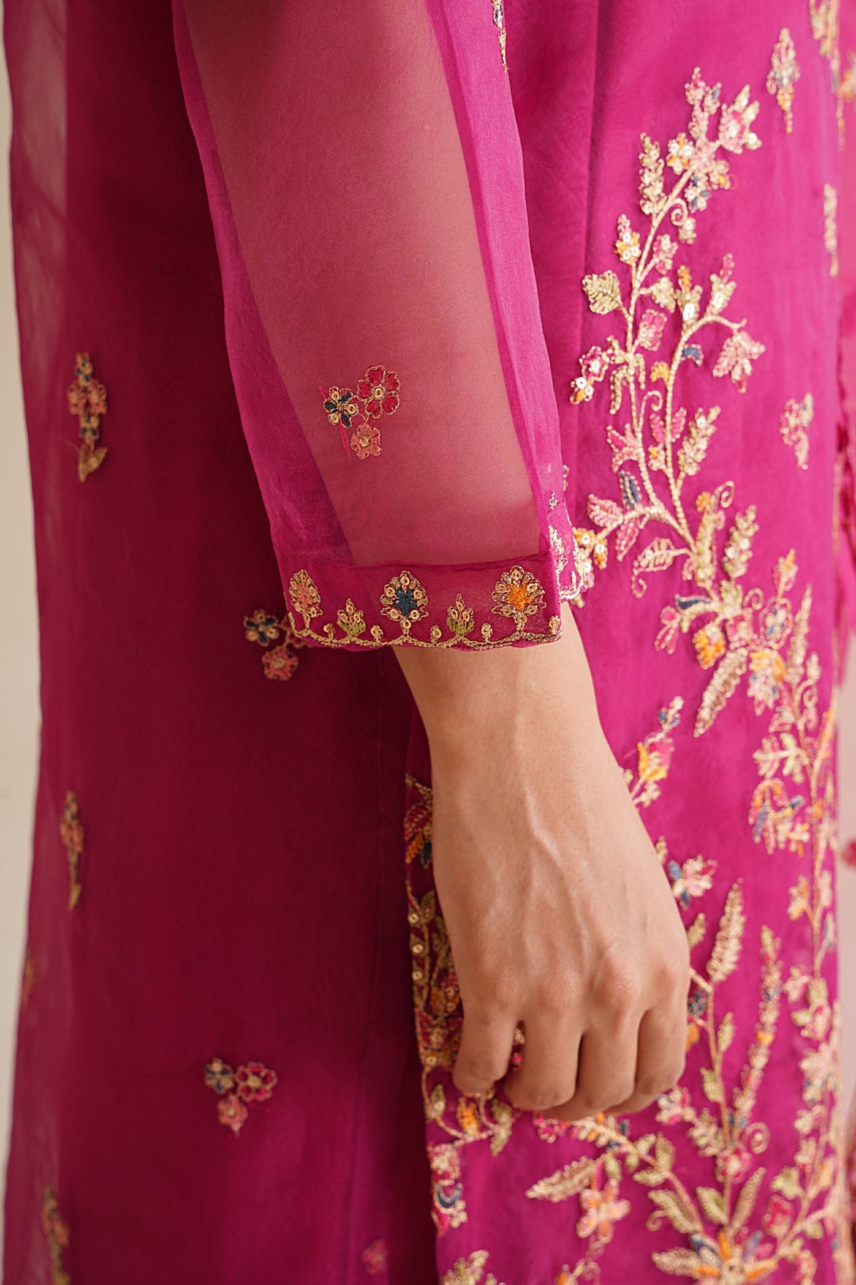 4 Piece - Embroidered Organza Suit - KPW24-P3159-159