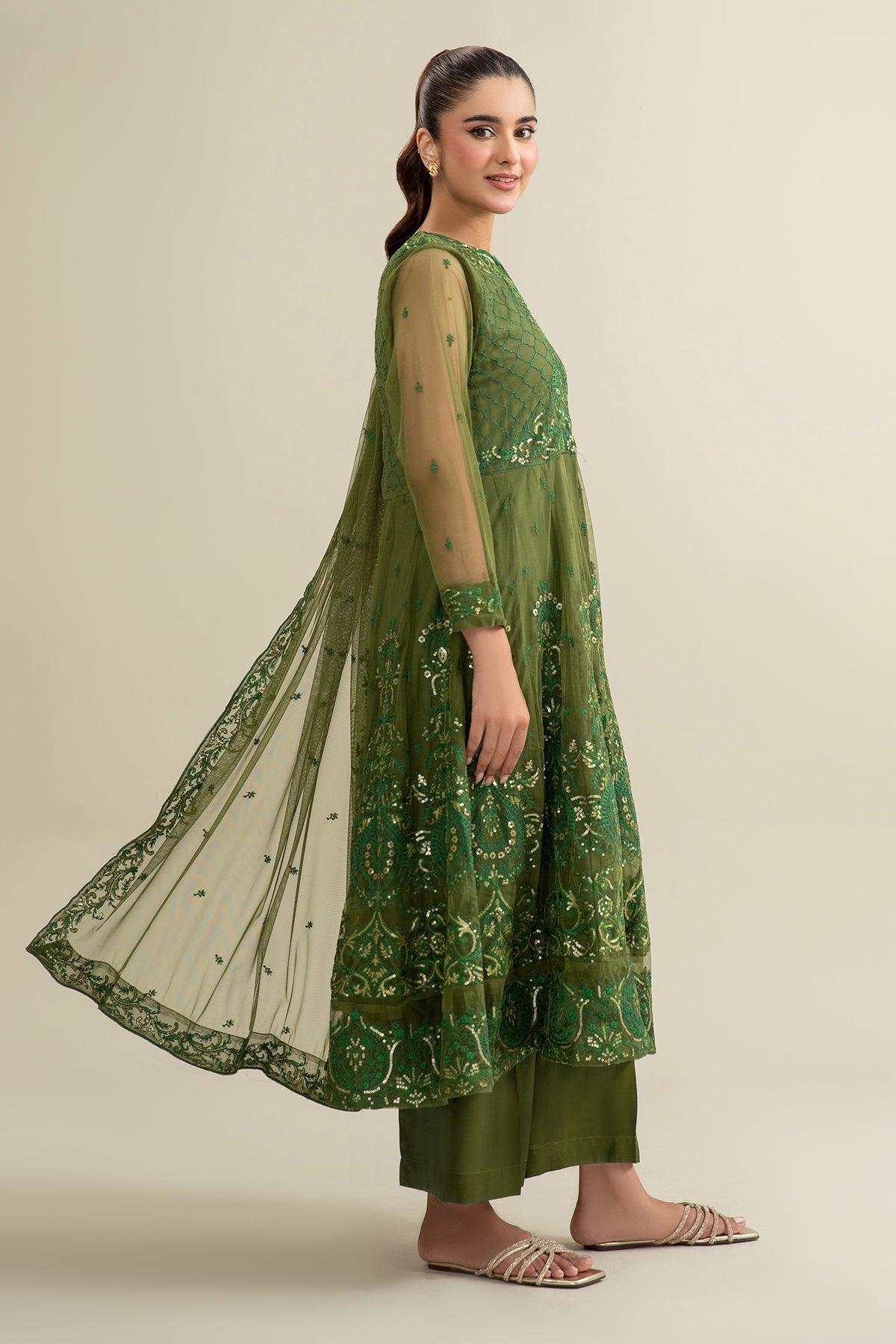 2 Piece - Embroidered Poly Net Suit - KPW24-P3160-160 - Shop Now at Kayseria
