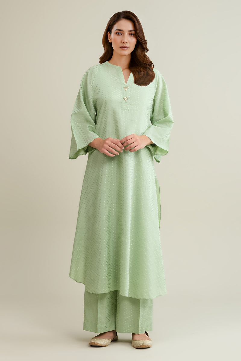2 Piece - Dyed & Embellished Jacquard Suit - KPW25-P3666 - Shop Now at Kayseria