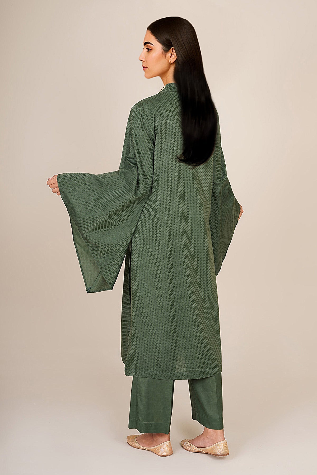 2 Piece - Embellished Jacquard Suit - KPW25-P3660