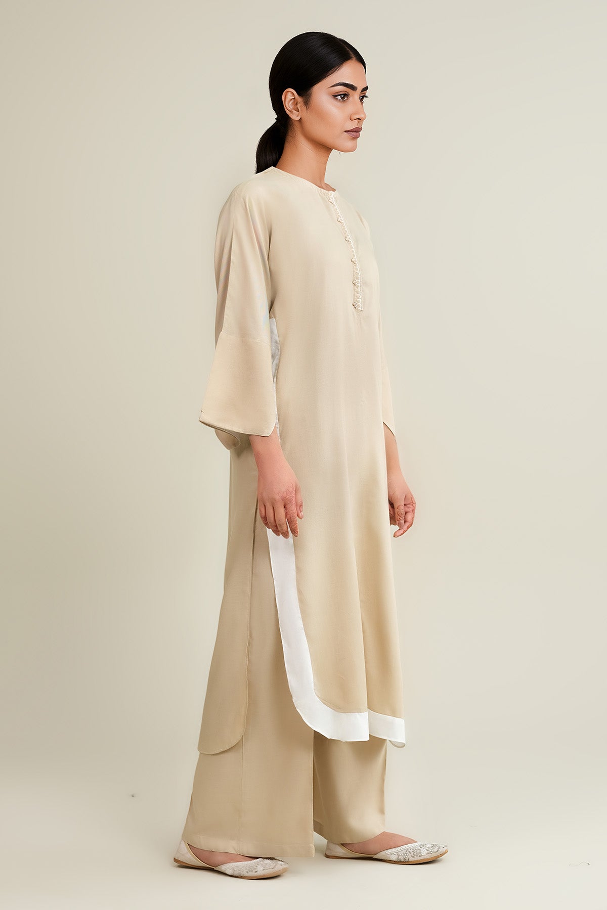 2 Piece - Dyed & Embellished Linen Suit - KPW25-P3665