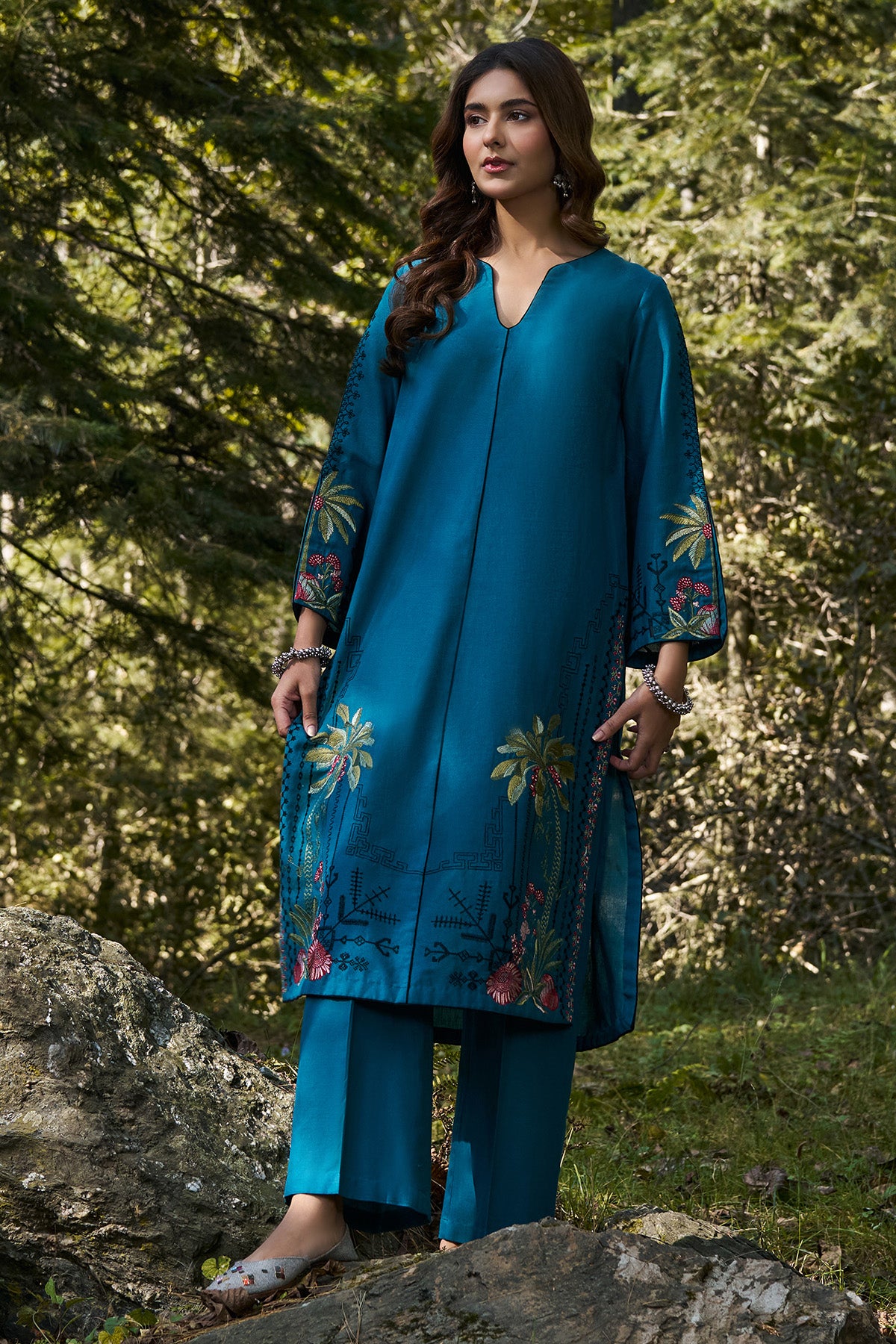 2 Piece - Embroidered Khaddar Suit - KPW25-P3698