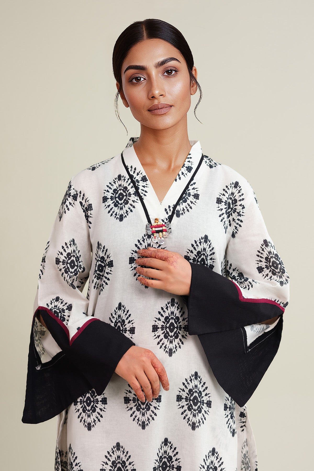 2 Piece - Printed & Embellished Khaddar Suit - KPW25-P3701