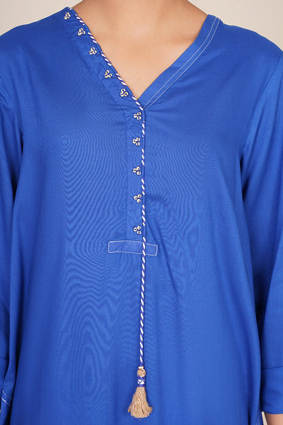 2 Piece - Embellished Linen Suit - KPW25-P3703