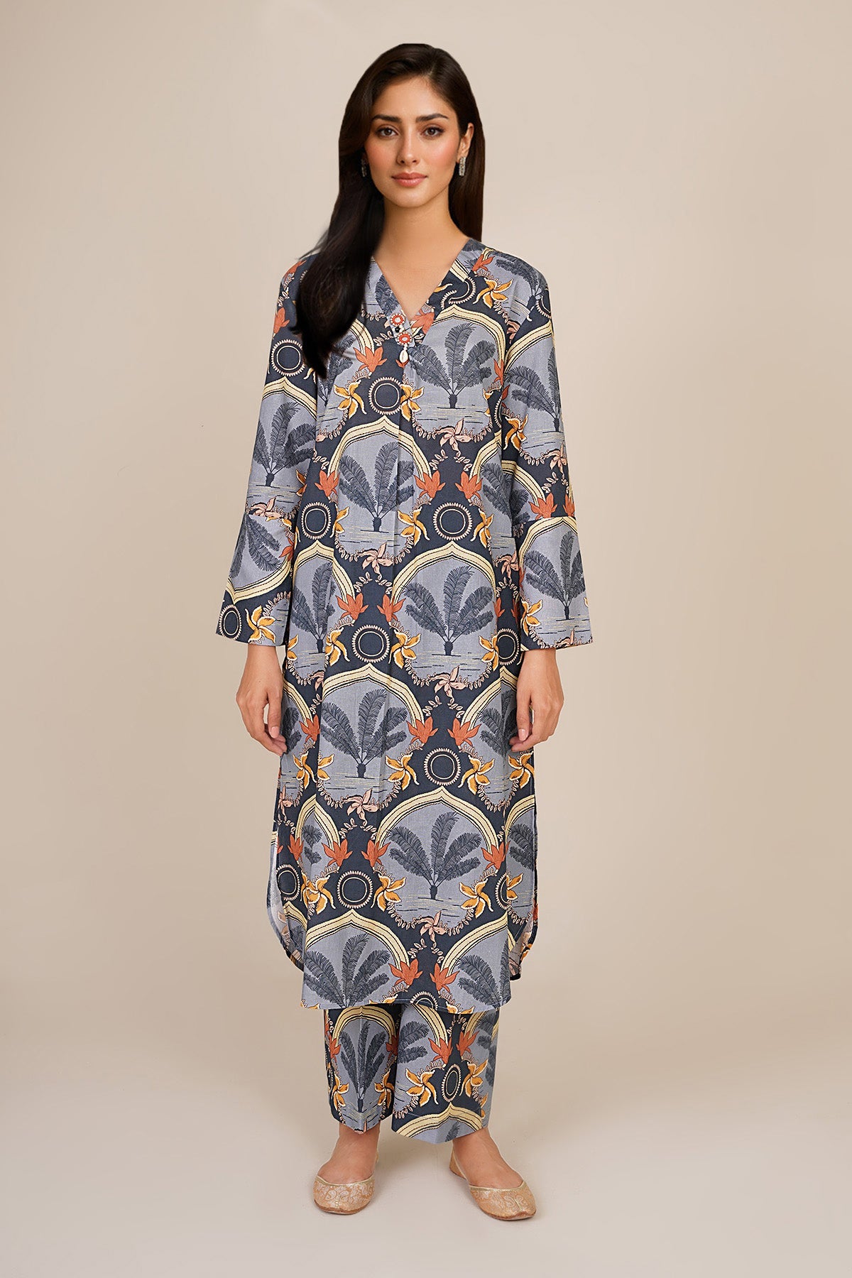 2 Piece - Printed Khaddar Suit - KPW25-P3714 - Shop Now at Kayseria