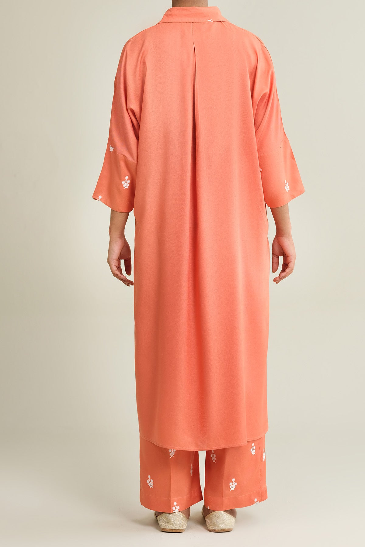 2 Piece - Dyed & Embroidered Linen Suit - KPW25-P3754