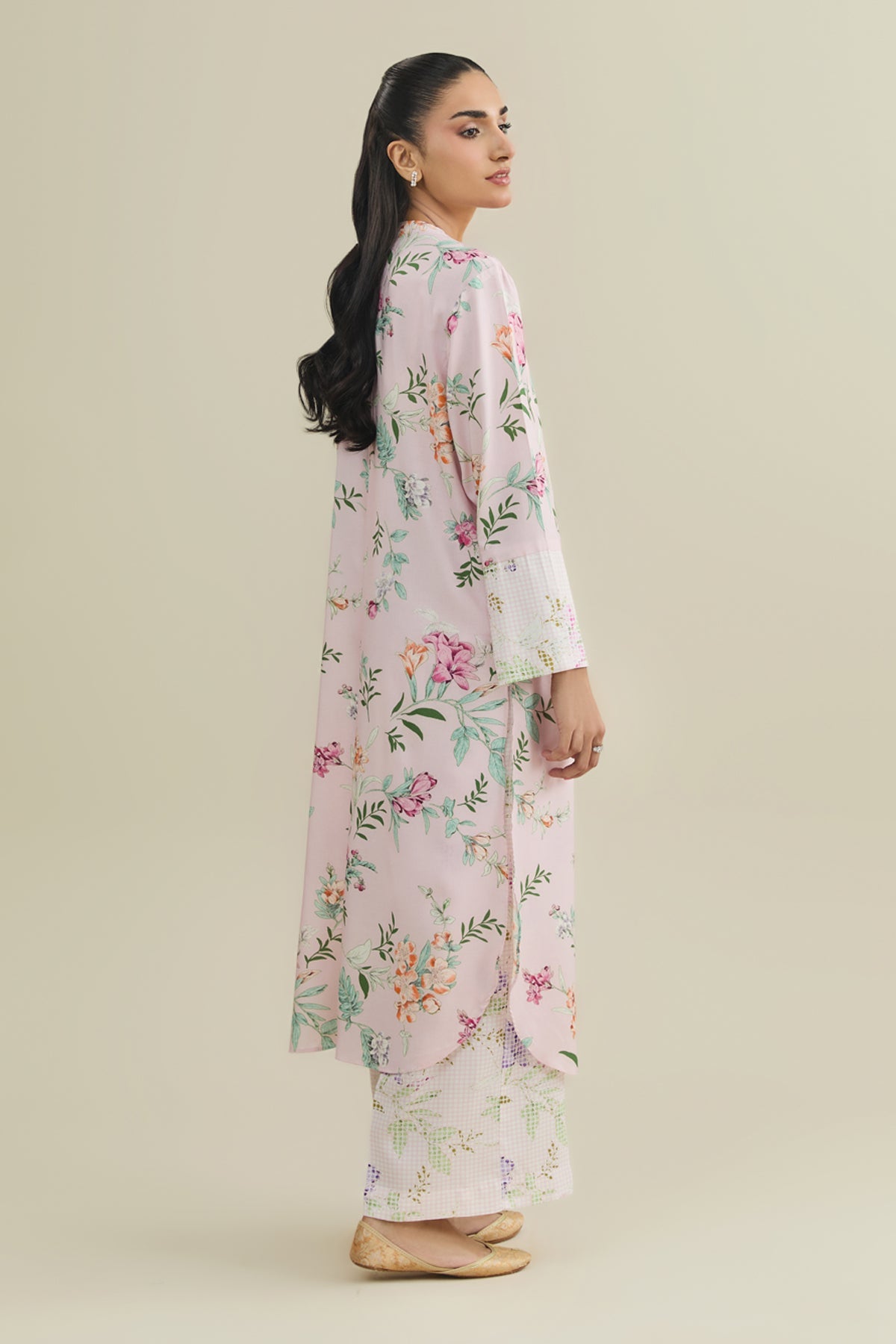 2 Piece - Printed Linen Suit - KPW25-P3798 - Shop Now at Kayseria
