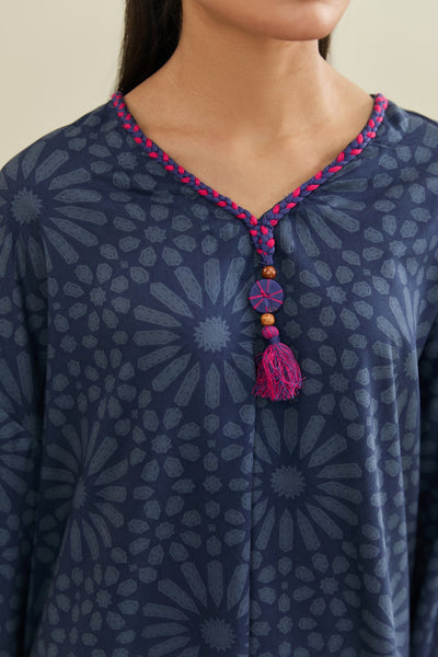 2 Piece - Printed Linen Suit - KPW25-P3799 - Shop Now at Kayseria