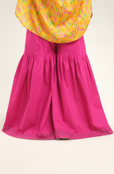 Girl Pink Gharara 1 Piece