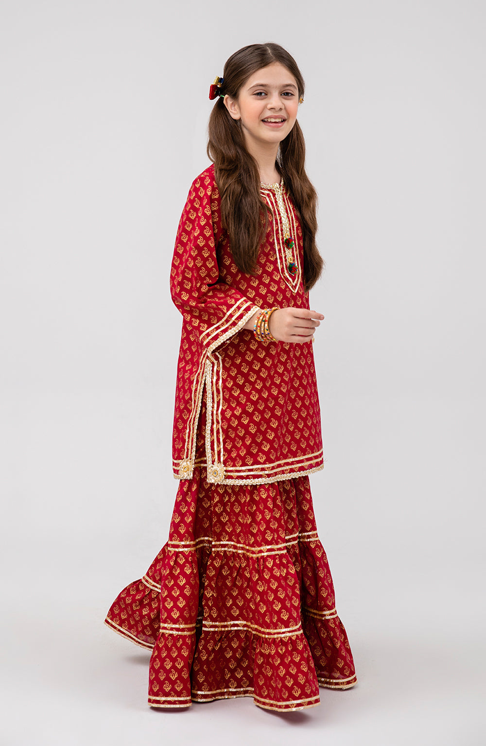 Girl Red Ruby 2 Piece Suit