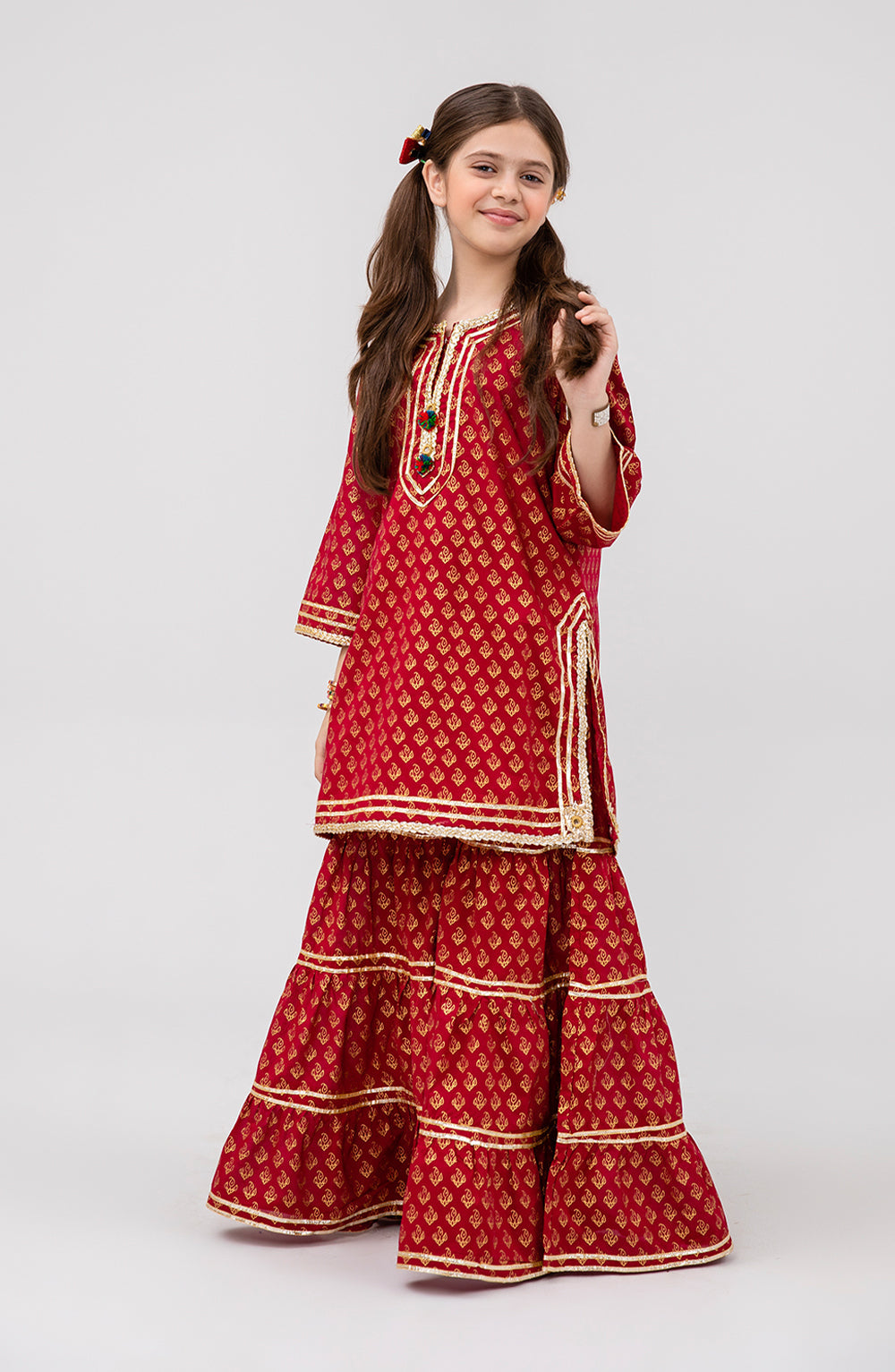 Girl Red Ruby 2 Piece Suit