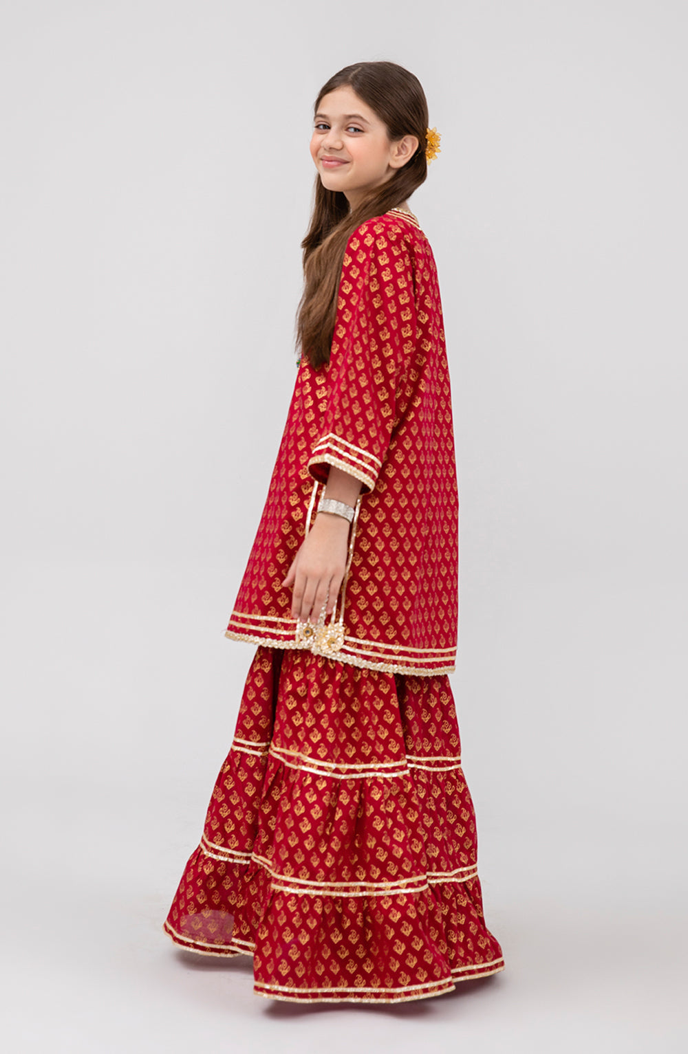 Girl Red Ruby 2 Piece Suit