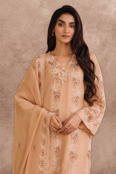 2 Piece - Embroidered Pure Chiffon Suit - MC1107-36 - Shop Now at Kayseria