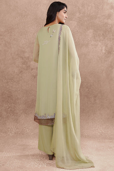 2 Piece - Embroidered Pure Chiffon Suit - MC1204-5 - Shop Now at Kayseria