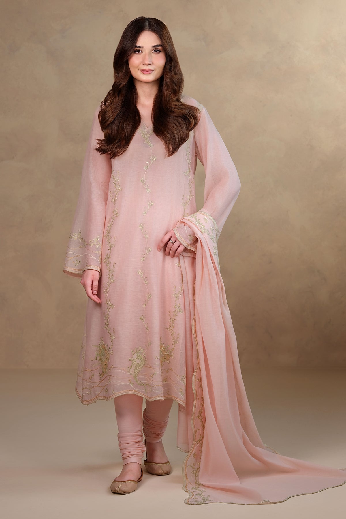 4 Piece - Embroidered Kara Cotton Suit - MC1801-2 - Shop Now at Kayseria