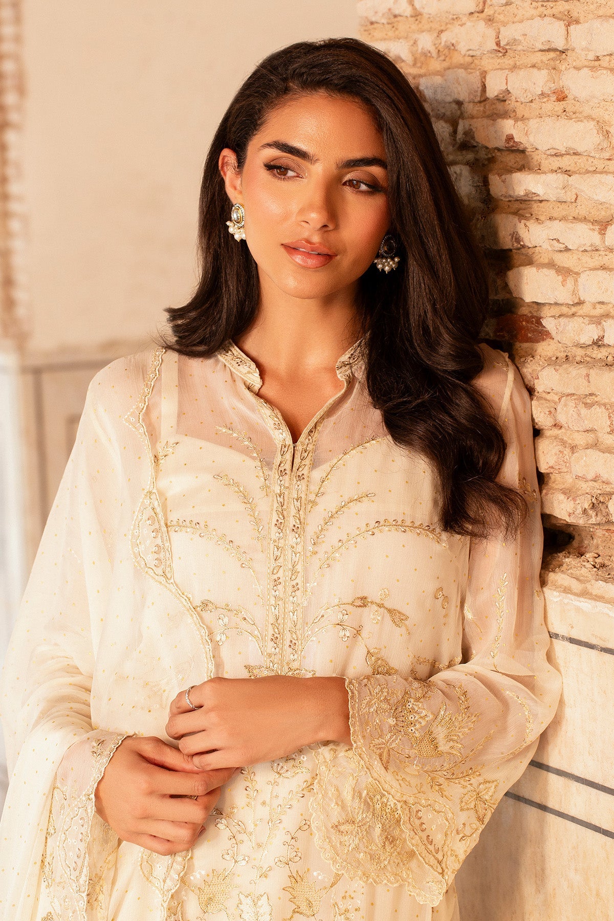 4 Piece - Printed & Embroidered Pure Chiffon Suit - MC1805-1 - Shop Now at Kayseria