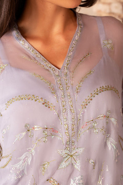 4 Piece - Printed & Embroidered Pure Chiffon Suit - MC1805-2 - Shop Now at Kayseria