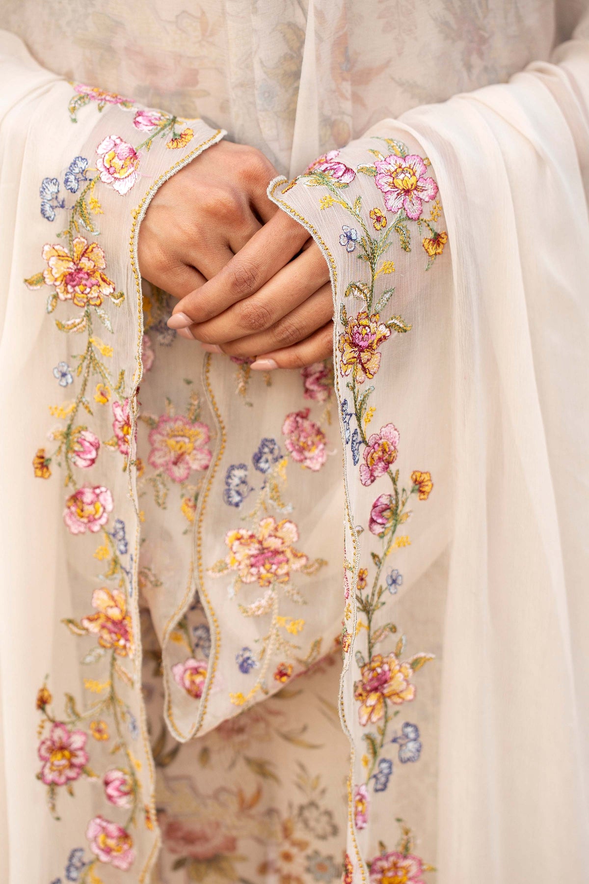 BEMBERG CHIFFON | EMBROIDERED