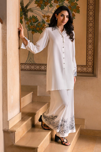 2 Piece - Embroidered Pure Silk Suit - MCP2001 - Shop Now at Kayseria