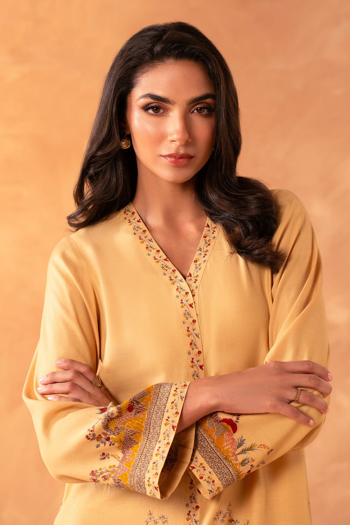 2 Piece - Hand Screen Printed Raw Silk Suit - MCP2032 - Shop Now at Kayseria