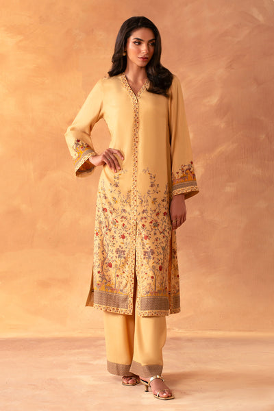 2 Piece - Hand Screen Printed Raw Silk Suit - MCP2032 - Shop Now at Kayseria