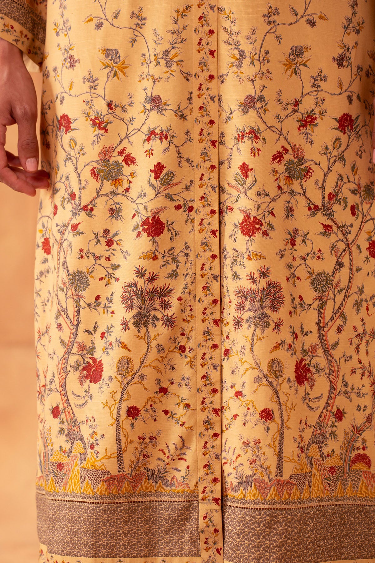 2 Piece - Hand Screen Printed Raw Silk Suit - MCP2032 - Shop Now at Kayseria