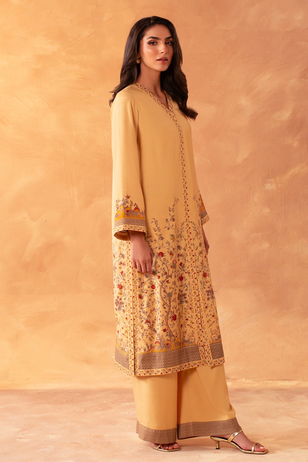 2 Piece - Hand Screen Printed Raw Silk Suit - MCP2032 - Shop Now at Kayseria