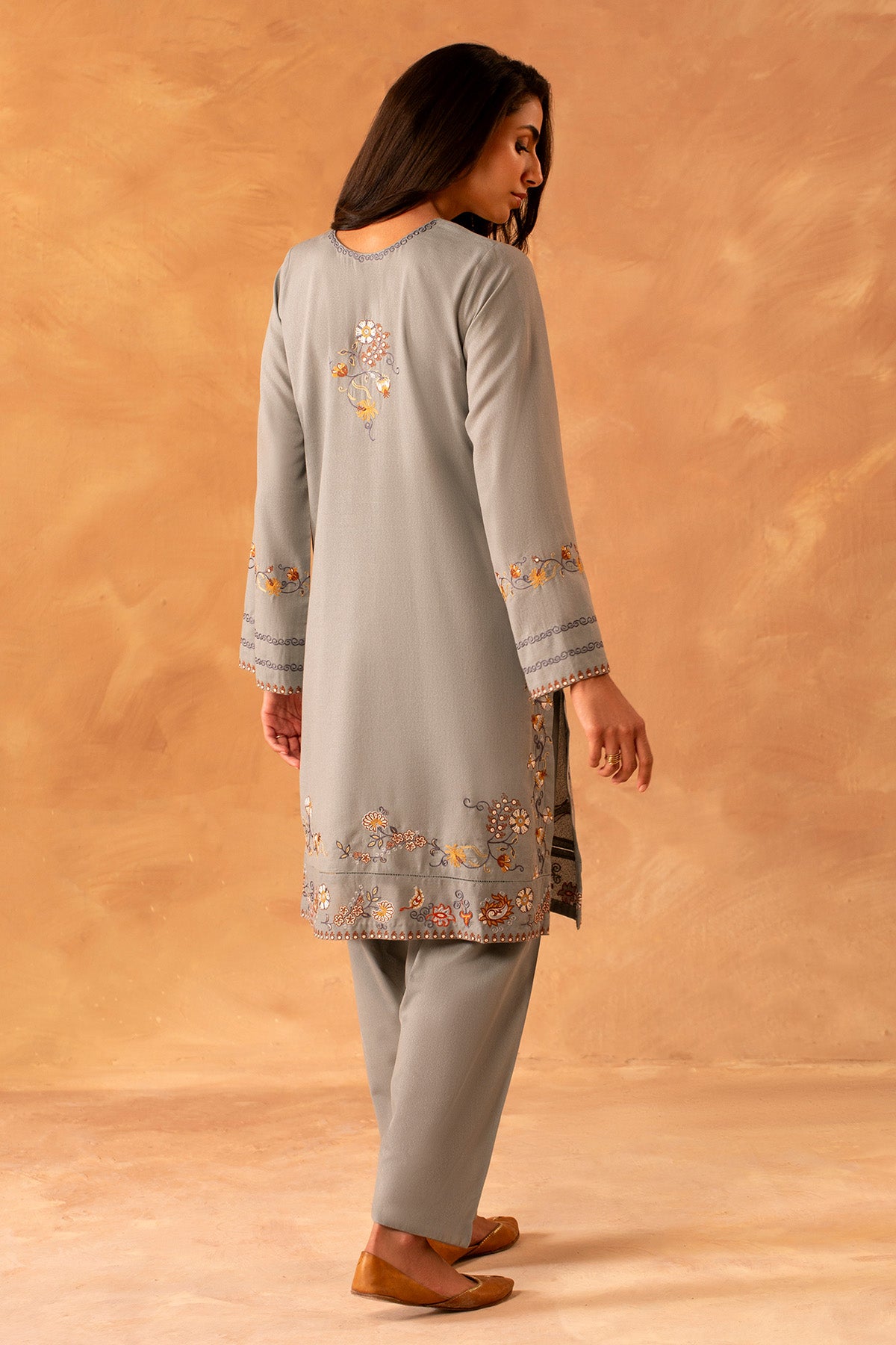 2 Piece - Dyed & Embroidered Karandi Suit - MCP2044-1 - Shop Now at Kayseria
