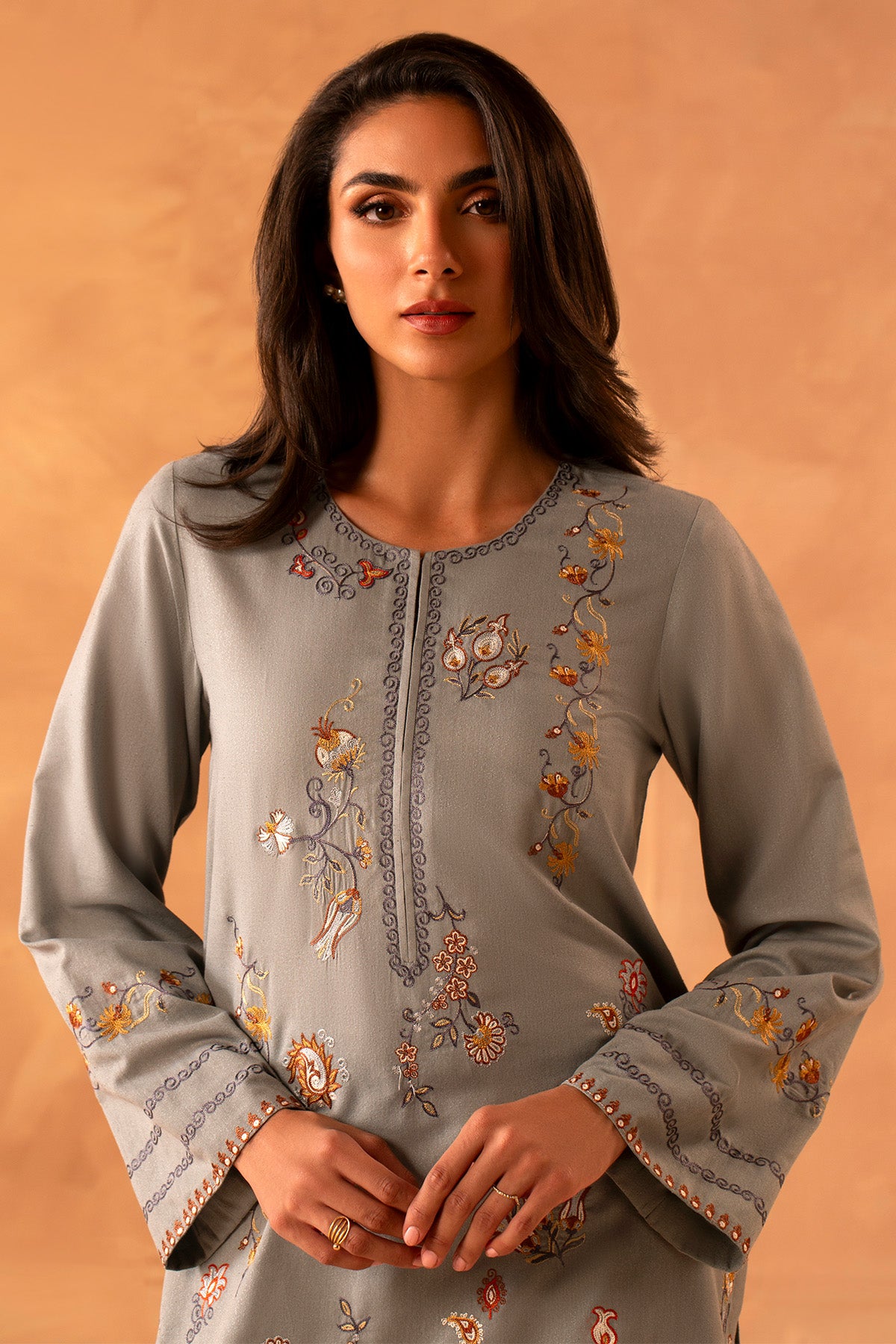 2 Piece - Dyed & Embroidered Karandi Suit - MCP2044-1 - Shop Now at Kayseria