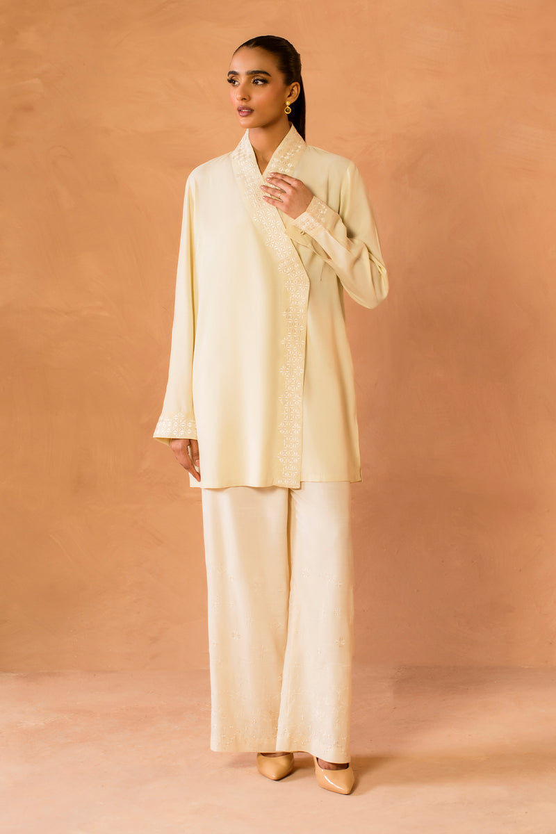 2 Piece - Embroidered Raw Silk Suit - MCP2058 - Shop Now at Kayseria
