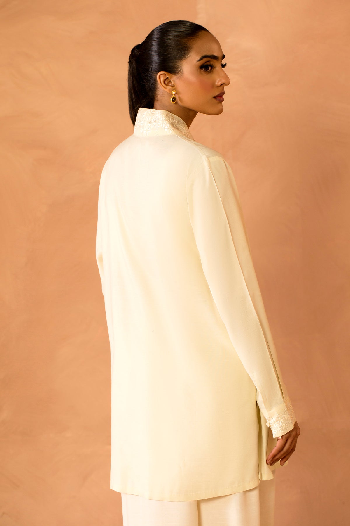 2 Piece - Embroidered Raw Silk Suit - MCP2058 - Shop Now at Kayseria