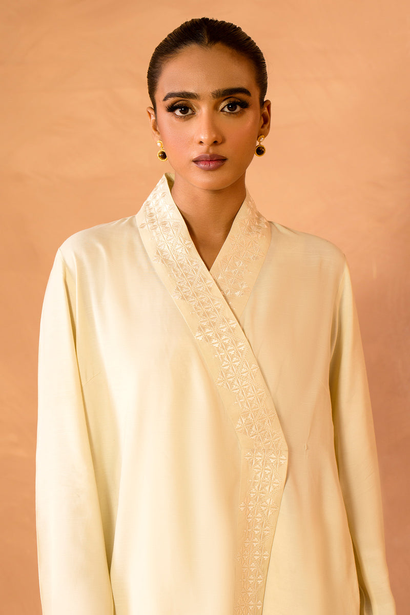 2 Piece - Embroidered Raw Silk Suit - MCP2058 - Shop Now at Kayseria