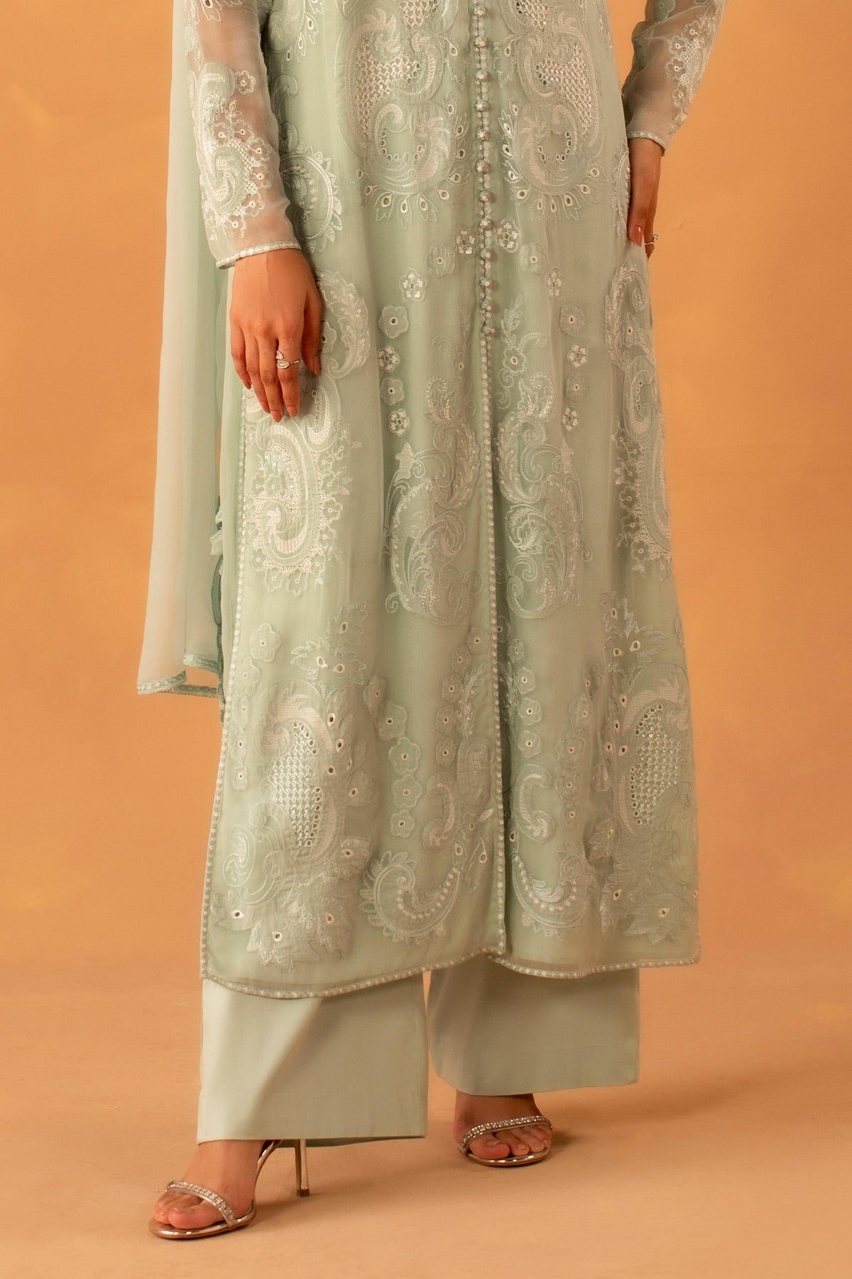 BEMBERG CHIFFON | EMBROIDERED