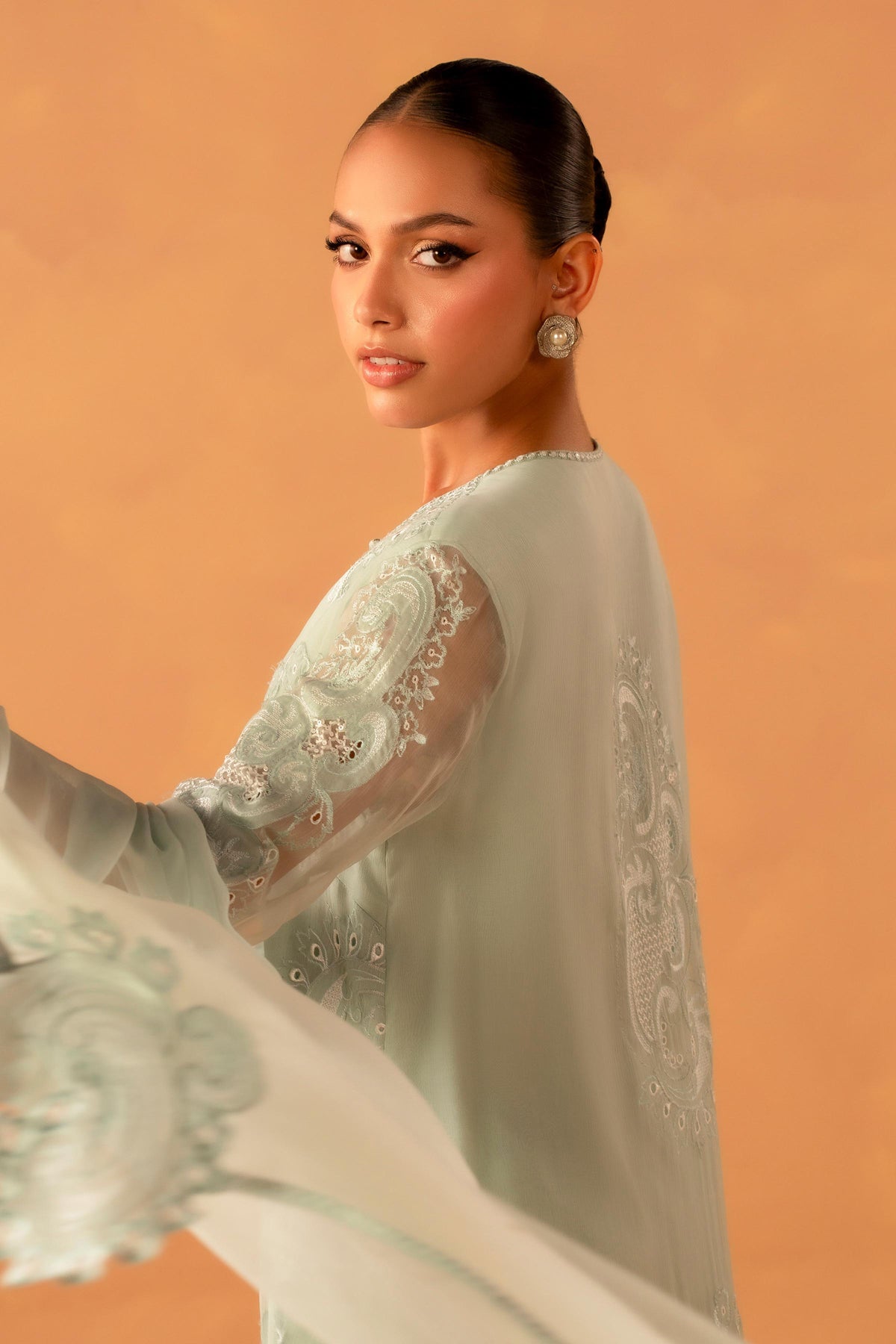 BEMBERG CHIFFON | EMBROIDERED