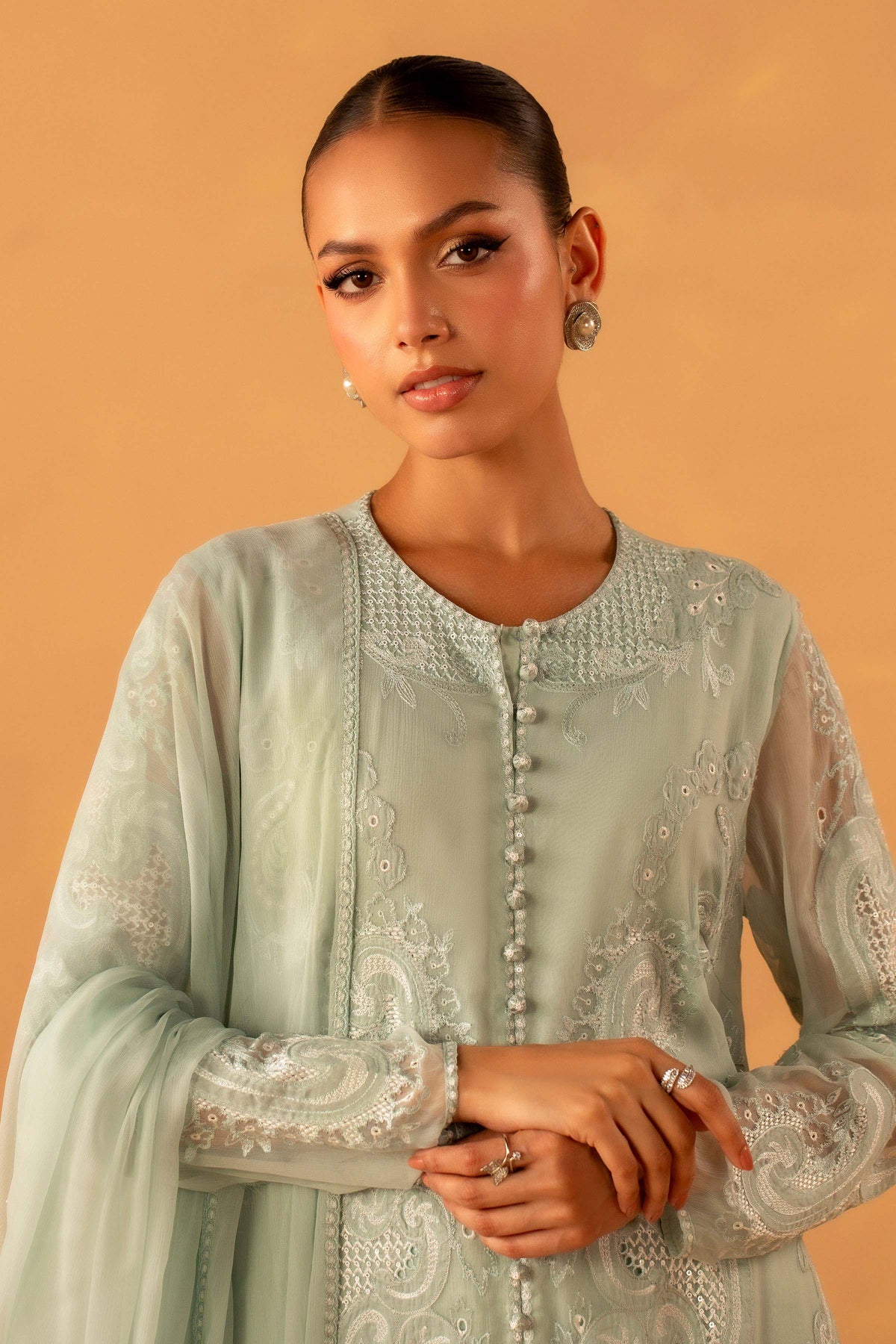 BEMBERG CHIFFON | EMBROIDERED