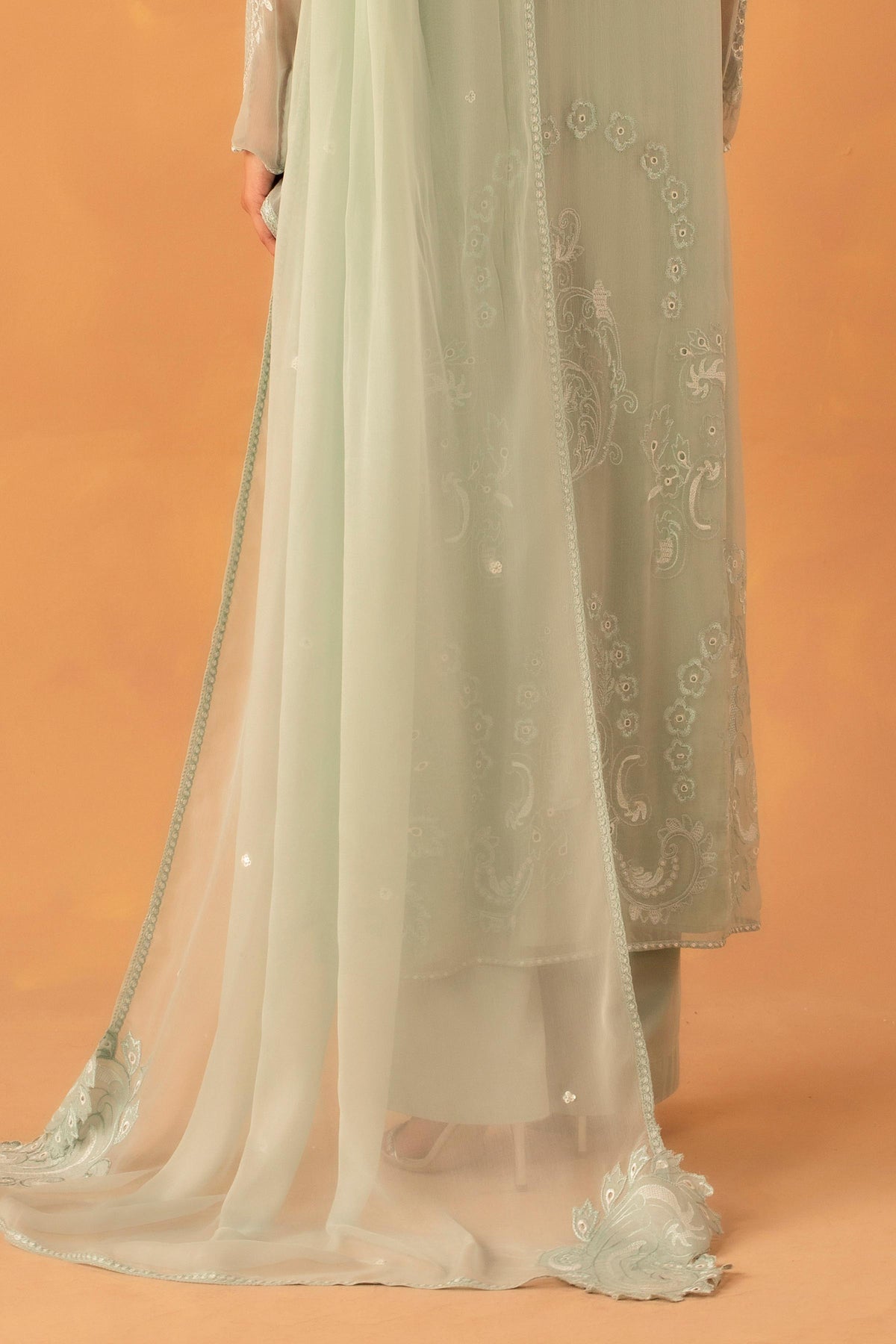 BEMBERG CHIFFON | EMBROIDERED