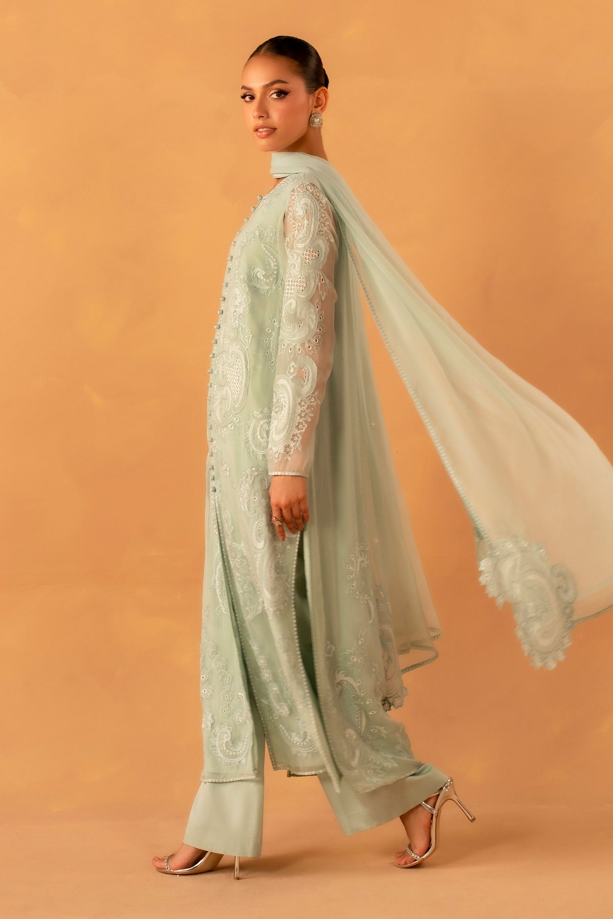 BEMBERG CHIFFON | EMBROIDERED