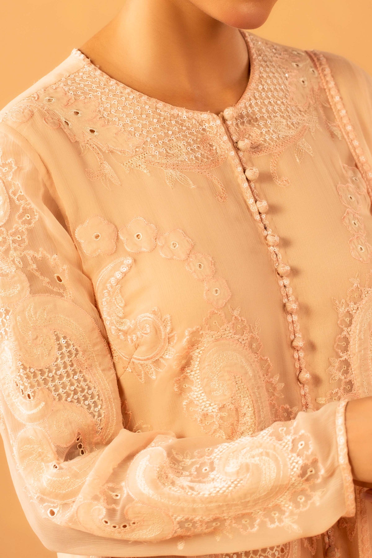 BEMBERG CHIFFON | EMBROIDERED